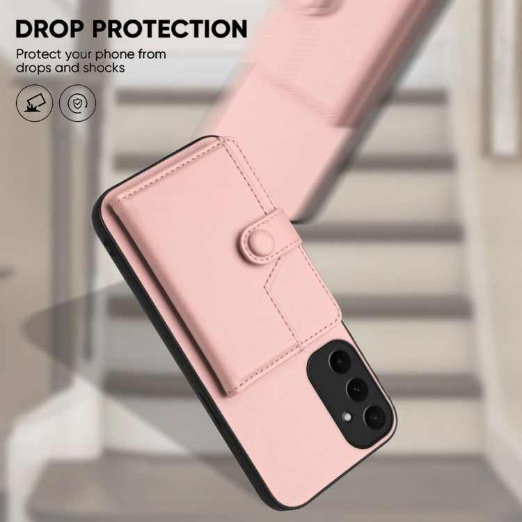 For Samsung Galaxy A55 5G Button Card Bag RFID Anti-theft Phone Case