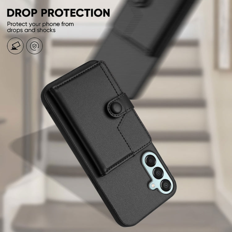 For Samsung Galaxy M15 / F15 Button Card Bag RFID Anti-theft Phone Case