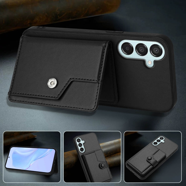 For Samsung Galaxy M15 / F15 Button Card Bag RFID Anti-theft Phone Case