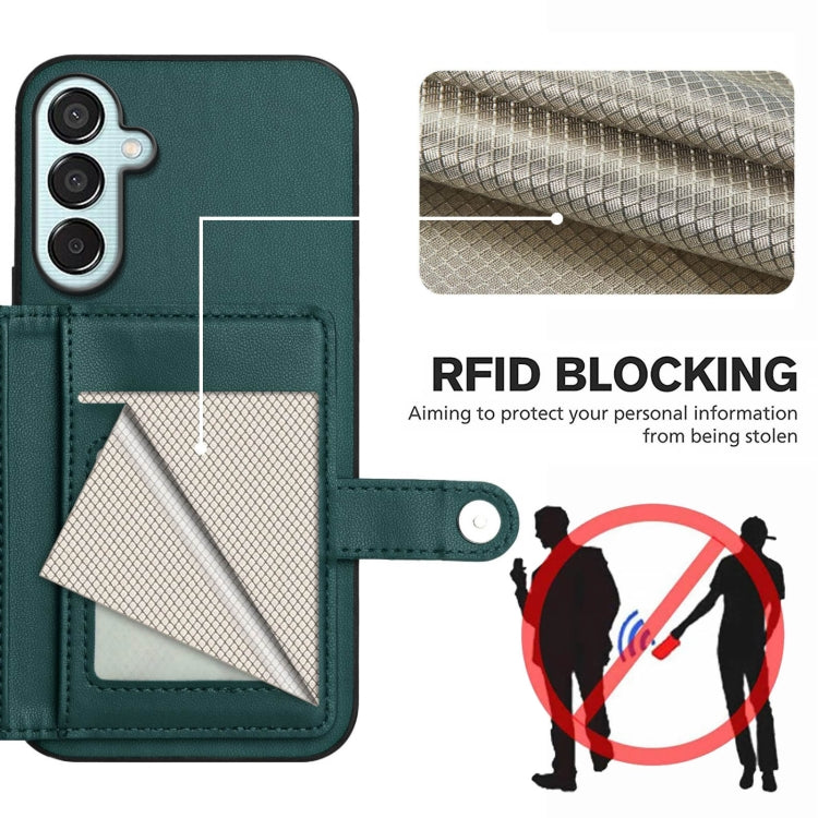For Samsung Galaxy M15 / F15 Button Card Bag RFID Anti-theft Phone Case