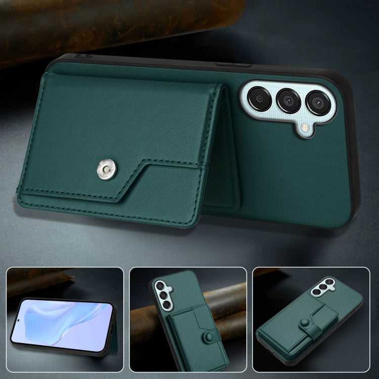 For Samsung Galaxy M15 / F15 Button Card Bag RFID Anti-theft Phone Case