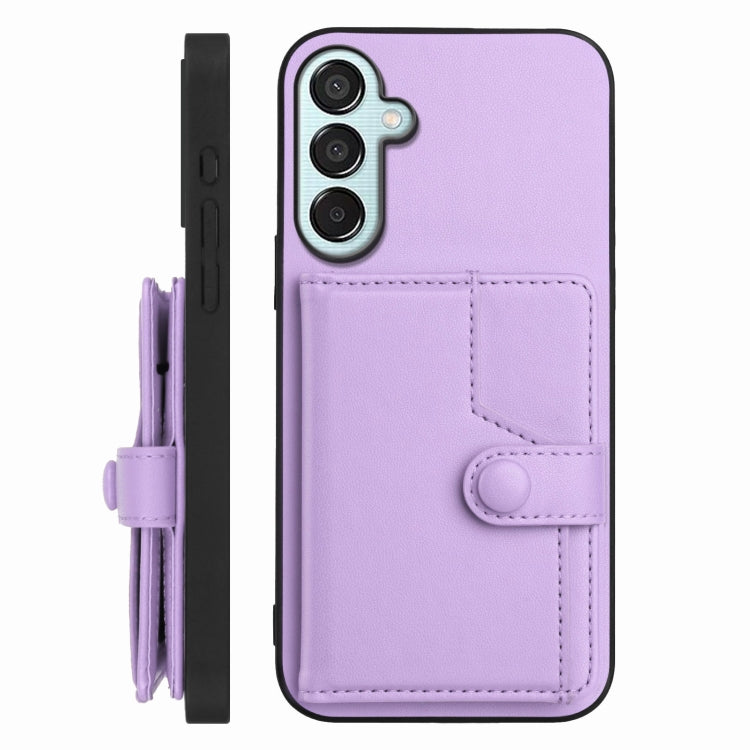 For Samsung Galaxy M15 / F15 Button Card Bag RFID Anti-theft Phone Case