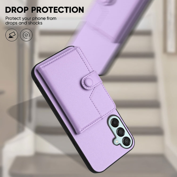 For Samsung Galaxy M15 / F15 Button Card Bag RFID Anti-theft Phone Case