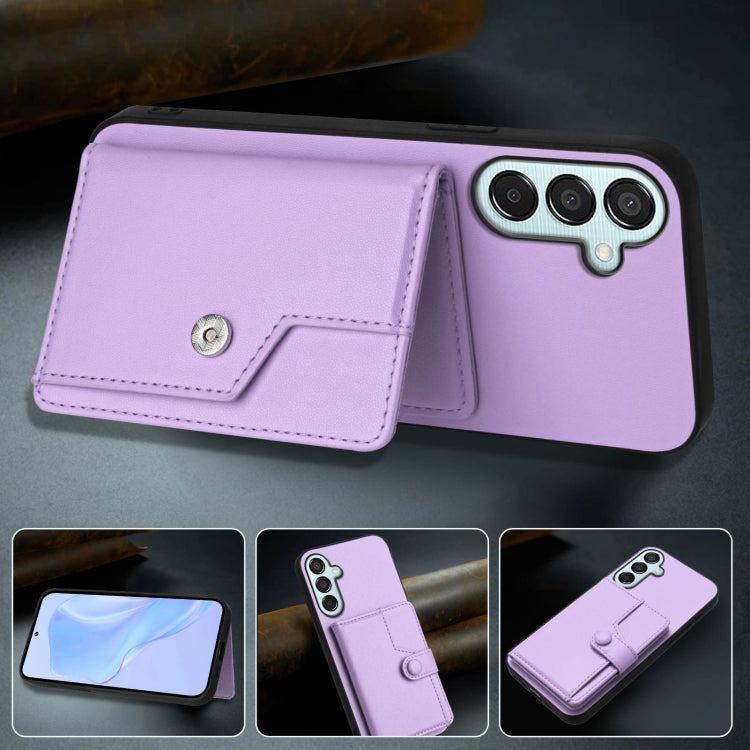 For Samsung Galaxy M15 / F15 Button Card Bag RFID Anti-theft Phone Case