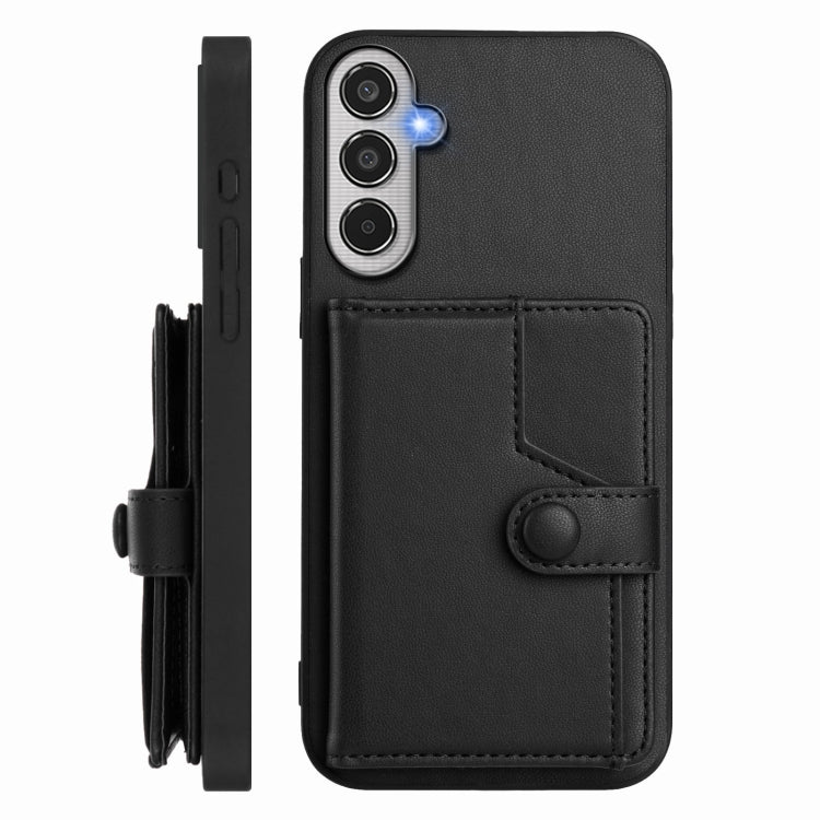 For Samsung Galaxy M35 Button Card Bag RFID Anti-theft Phone Case
