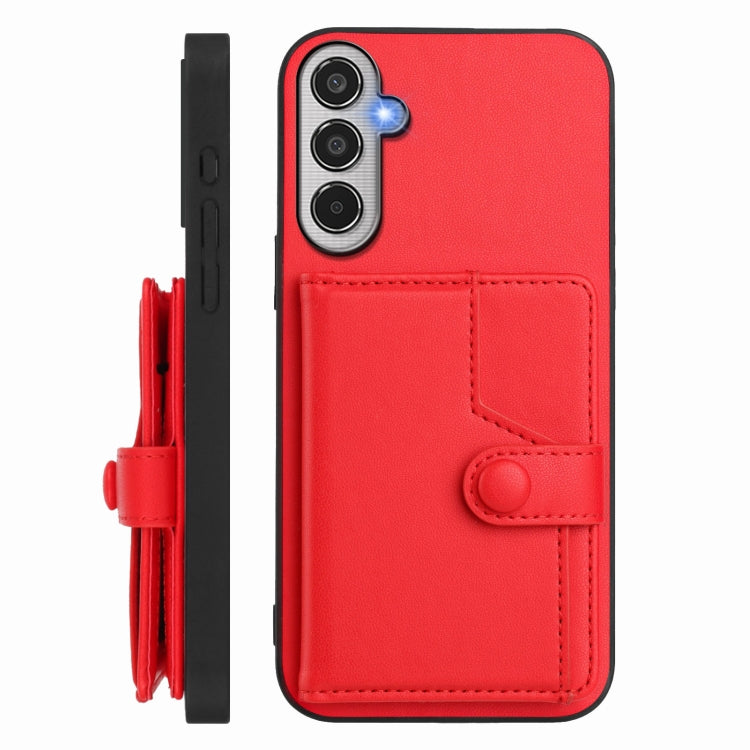 For Samsung Galaxy M35 Button Card Bag RFID Anti-theft Phone Case