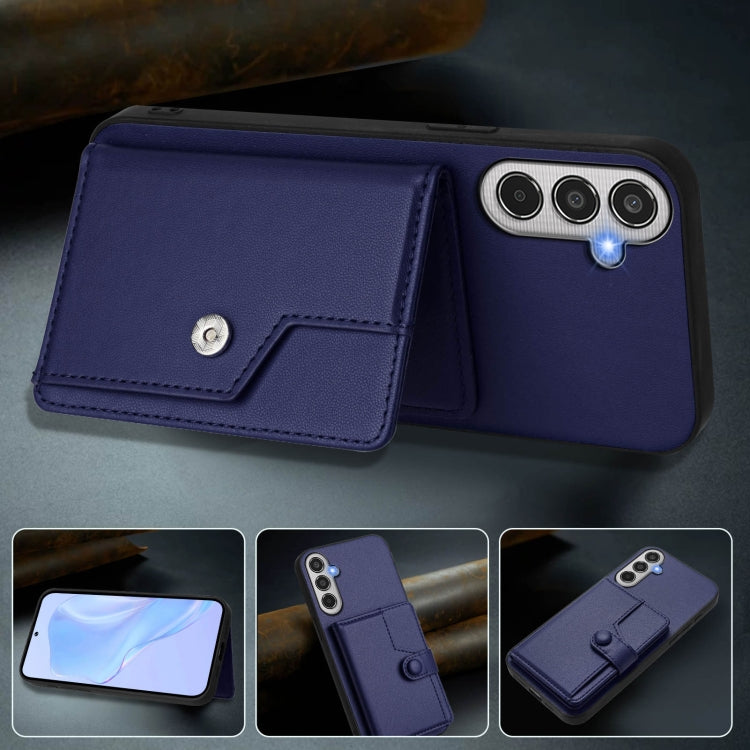 For Samsung Galaxy M35 Button Card Bag RFID Anti-theft Phone Case