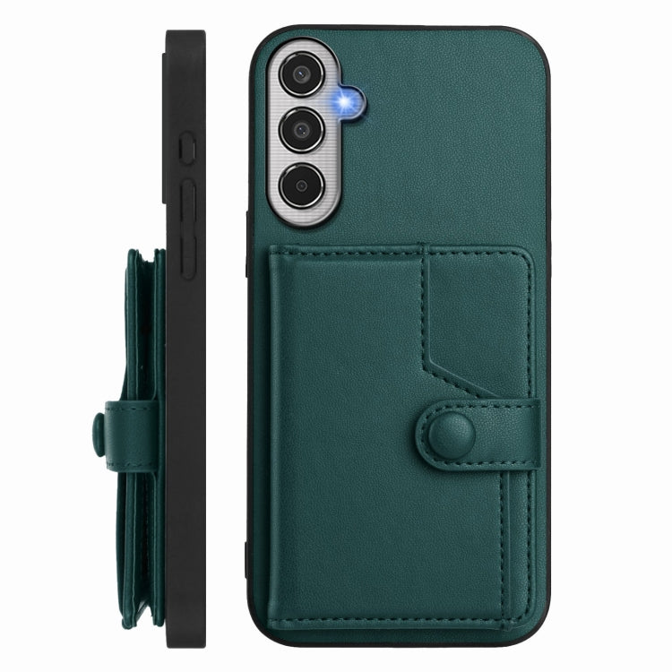 For Samsung Galaxy M35 Button Card Bag RFID Anti-theft Phone Case