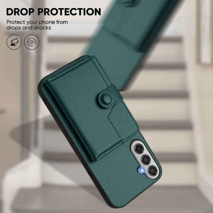 For Samsung Galaxy M35 Button Card Bag RFID Anti-theft Phone Case