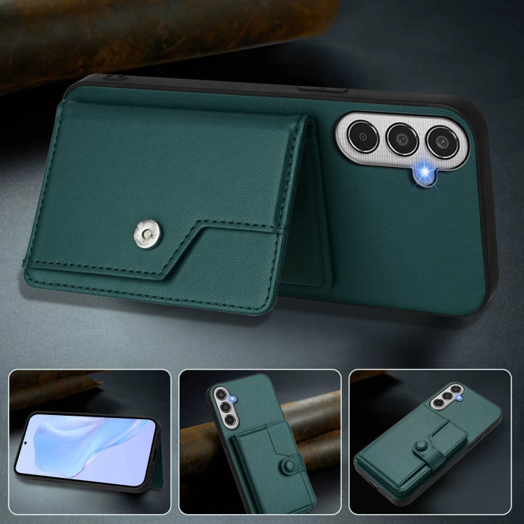 For Samsung Galaxy M35 Button Card Bag RFID Anti-theft Phone Case