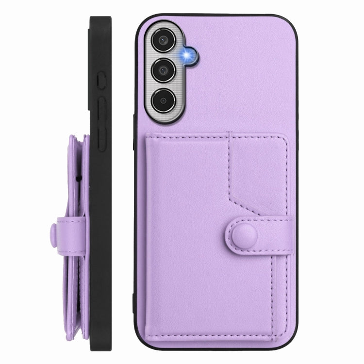 For Samsung Galaxy M35 Button Card Bag RFID Anti-theft Phone Case