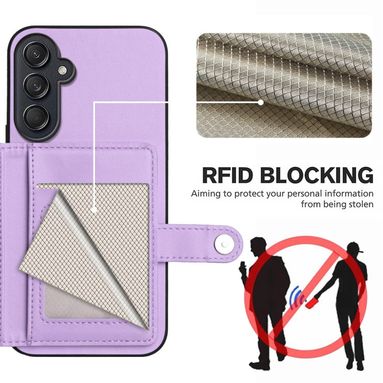 For Samsung Galaxy M55 / C55 5G Button Card Bag RFID Anti-theft Phone Case