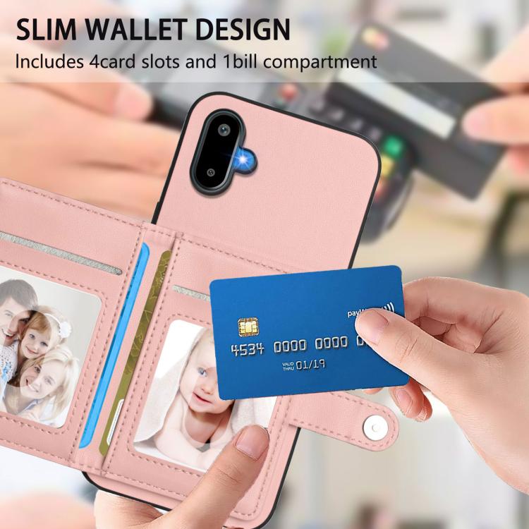 For Samsung Galaxy M06 5G / F06 5G Button Card Bag RFID Anti-theft Phone Case