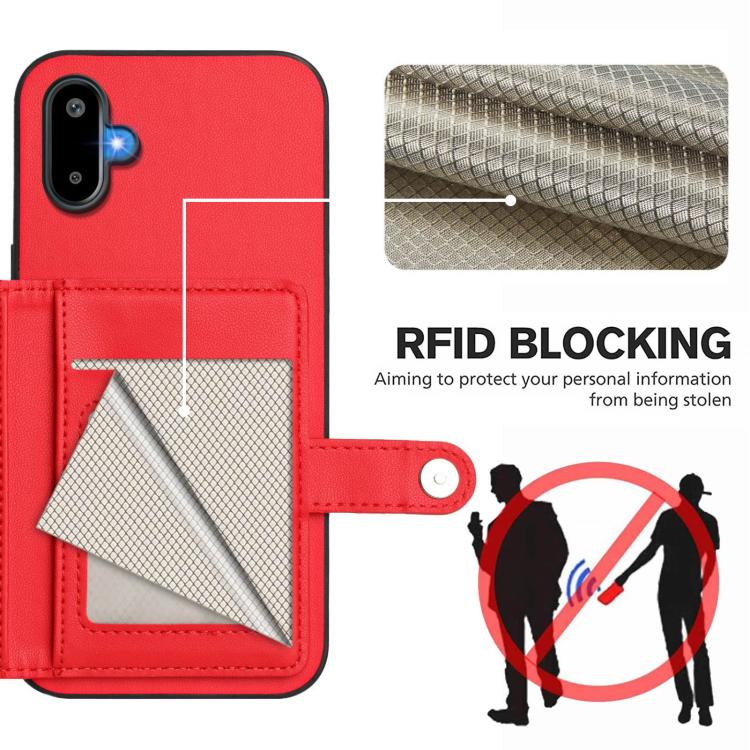 For Samsung Galaxy M06 5G / F06 5G Button Card Bag RFID Anti-theft Phone Case