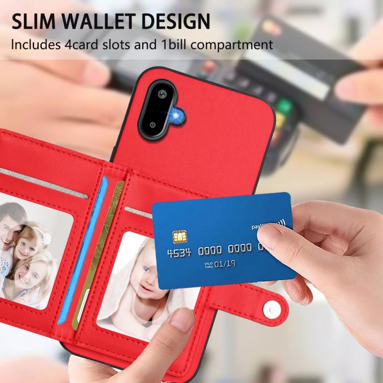 For Samsung Galaxy M06 5G / F06 5G Button Card Bag RFID Anti-theft Phone Case