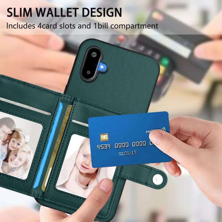 For Samsung Galaxy M06 5G / F06 5G Button Card Bag RFID Anti-theft Phone Case