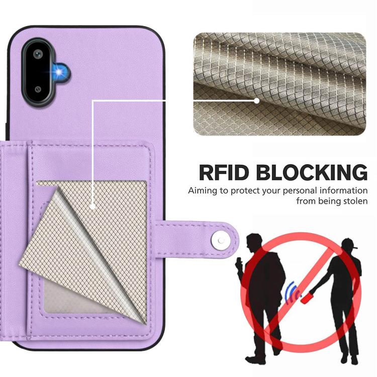 For Samsung Galaxy M06 5G / F06 5G Button Card Bag RFID Anti-theft Phone Case