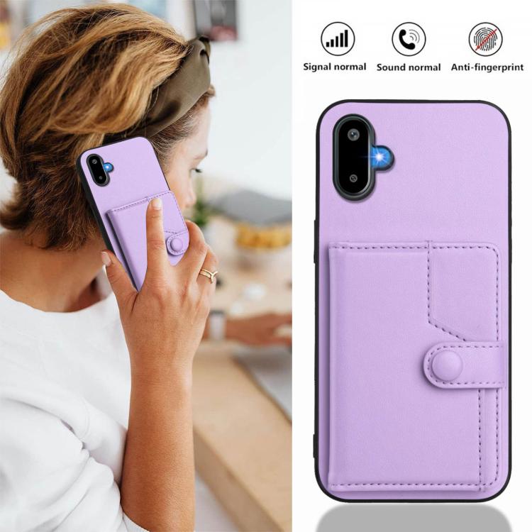 For Samsung Galaxy M06 5G / F06 5G Button Card Bag RFID Anti-theft Phone Case
