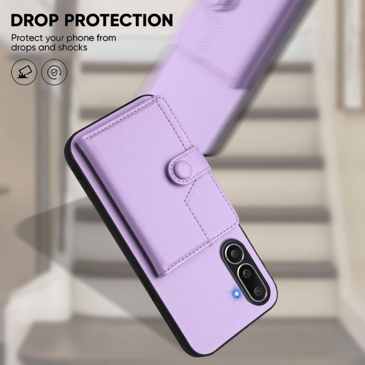 For Samsung Galaxy M56 5G Button Card Bag RFID Anti-theft Phone Case
