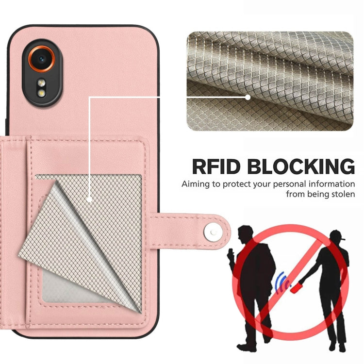 For Samsung Galaxy XCover7 Button Card Bag RFID Anti-theft Phone Case