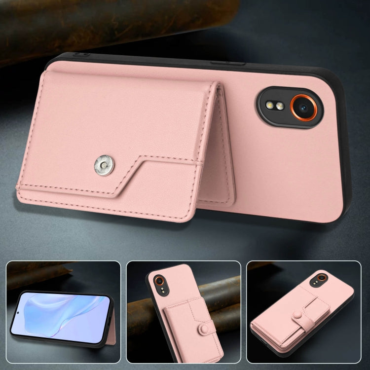 For Samsung Galaxy XCover7 Button Card Bag RFID Anti-theft Phone Case