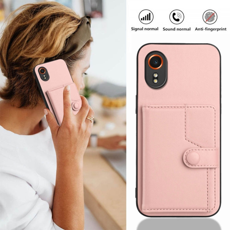 For Samsung Galaxy XCover7 Button Card Bag RFID Anti-theft Phone Case