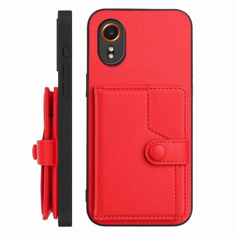 For Samsung Galaxy XCover7 Button Card Bag RFID Anti-theft Phone Case