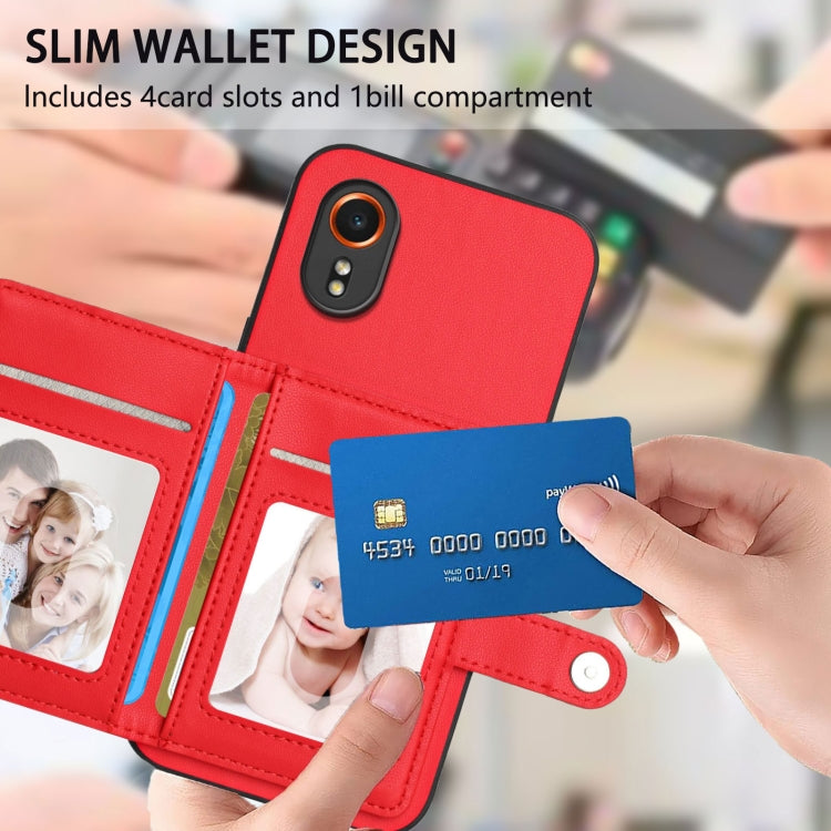 For Samsung Galaxy XCover7 Button Card Bag RFID Anti-theft Phone Case
