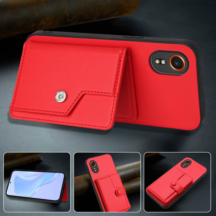 For Samsung Galaxy XCover7 Button Card Bag RFID Anti-theft Phone Case