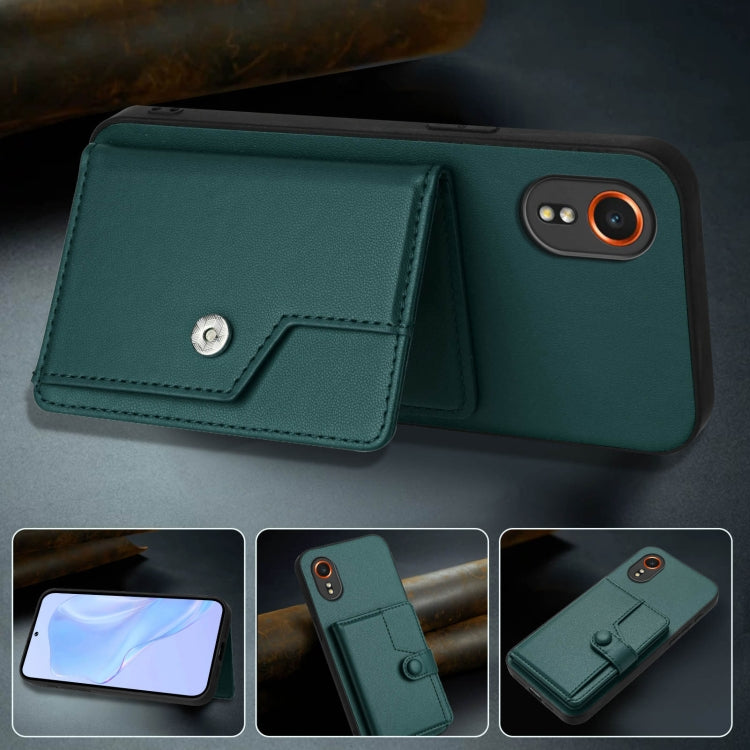 For Samsung Galaxy XCover7 Button Card Bag RFID Anti-theft Phone Case
