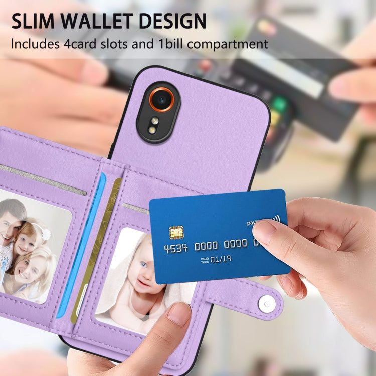 For Samsung Galaxy XCover7 Button Card Bag RFID Anti-theft Phone Case