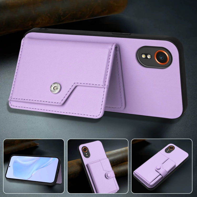 For Samsung Galaxy XCover7 Button Card Bag RFID Anti-theft Phone Case