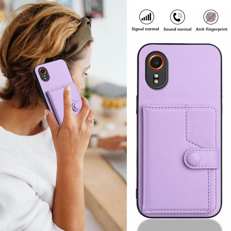 For Samsung Galaxy XCover7 Button Card Bag RFID Anti-theft Phone Case