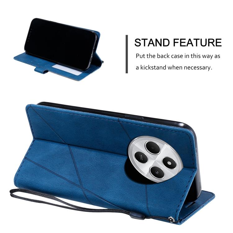 For Redmi 14C 4G Skin Feel Splicing Leather Phone Case