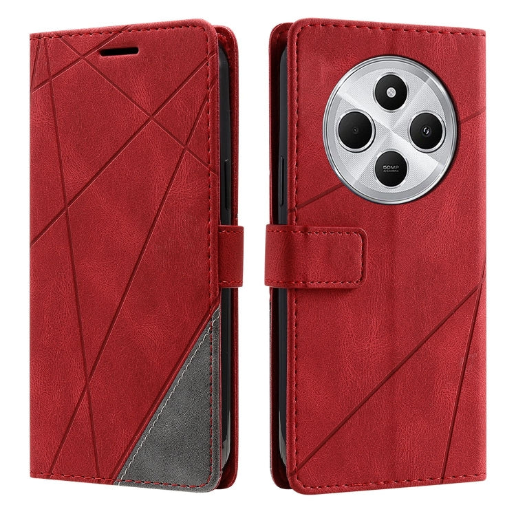 For Redmi 14C 4G Skin Feel Splicing Leather Phone Case