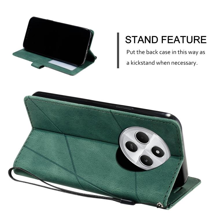 For Redmi 14C 4G Skin Feel Splicing Leather Phone Case