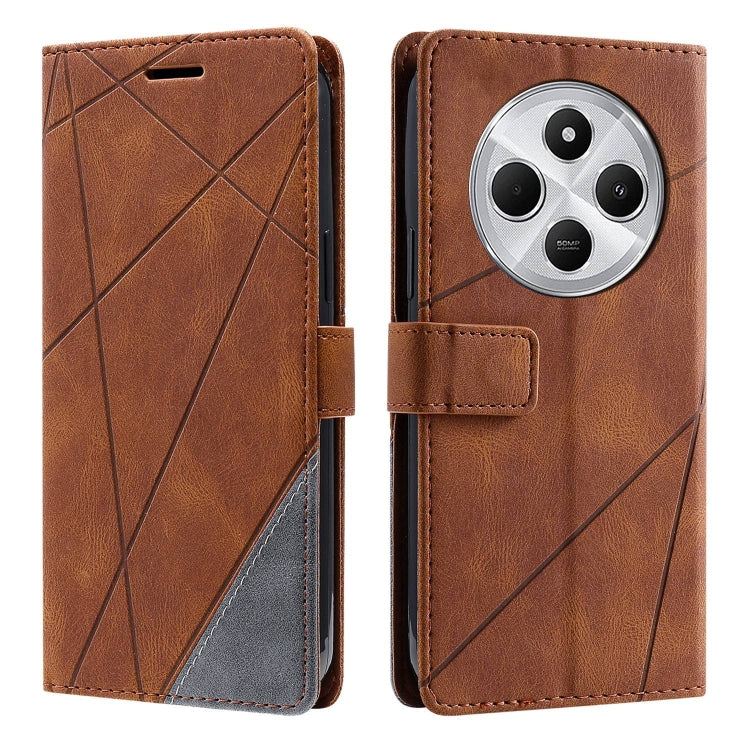 For Redmi 14C 4G Skin Feel Splicing Leather Phone Case