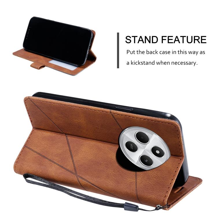 For Redmi 14C 4G Skin Feel Splicing Leather Phone Case