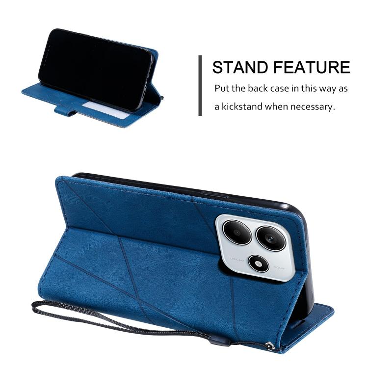 For Redmi Note 14 5G Skin Feel Splicing Leather Phone Case
