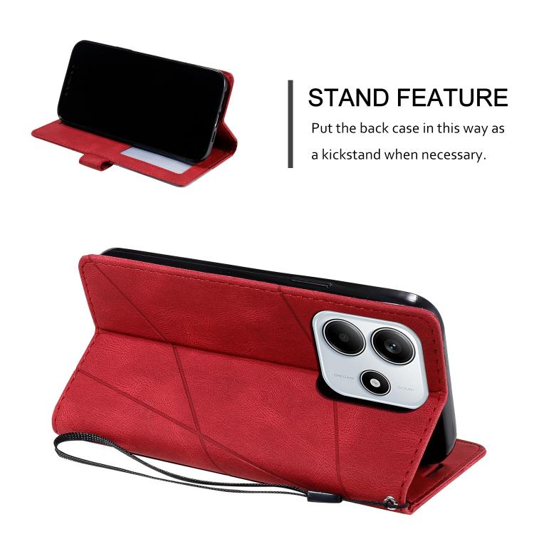 For Redmi Note 14 5G Skin Feel Splicing Leather Phone Case
