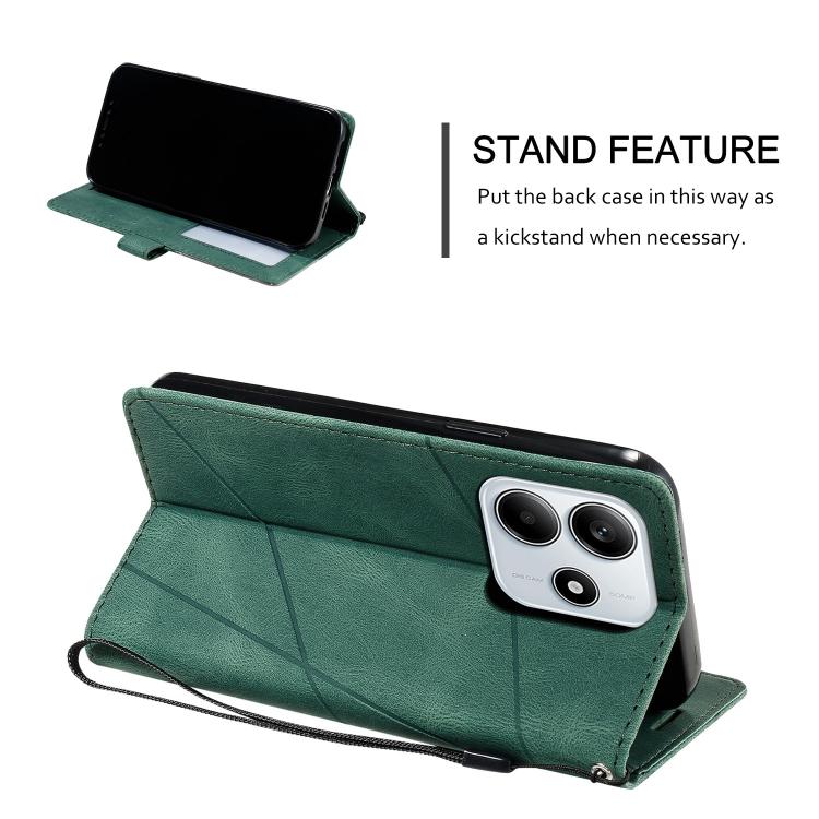 For Redmi Note 14 5G Skin Feel Splicing Leather Phone Case