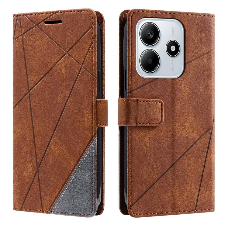 For Redmi Note 14 5G Skin Feel Splicing Leather Phone Case