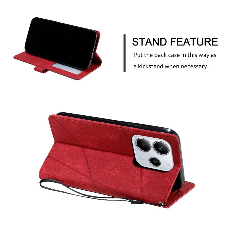 For Redmi Note 14 5G 163.25mm Skin Feel Splicing Leather Phone Case