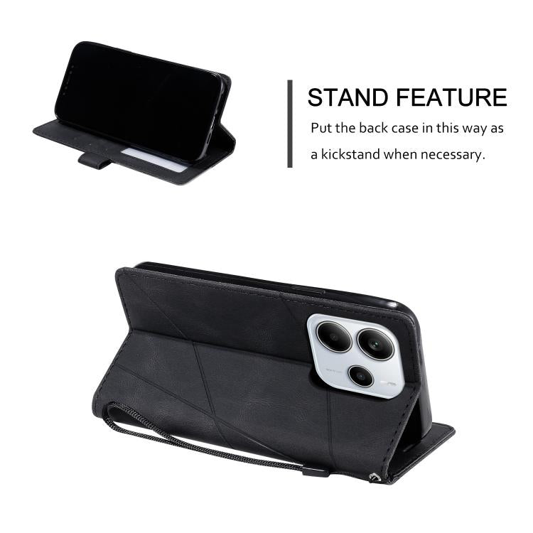 For Redmi Note 14 5G 163.25mm Skin Feel Splicing Leather Phone Case