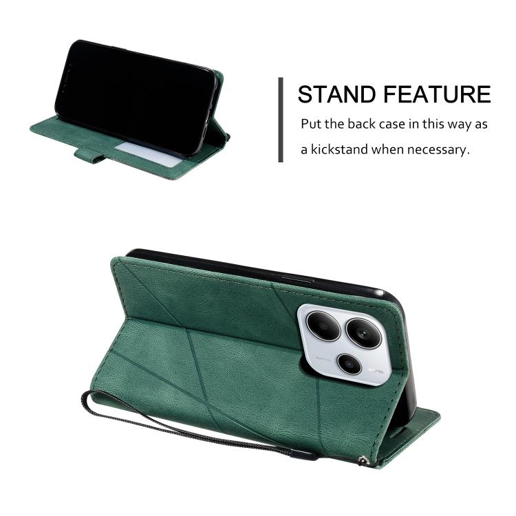 For Redmi Note 14 5G 163.25mm Skin Feel Splicing Leather Phone Case
