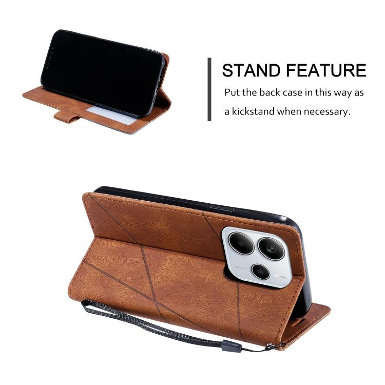 For Redmi Note 14 5G 163.25mm Skin Feel Splicing Leather Phone Case
