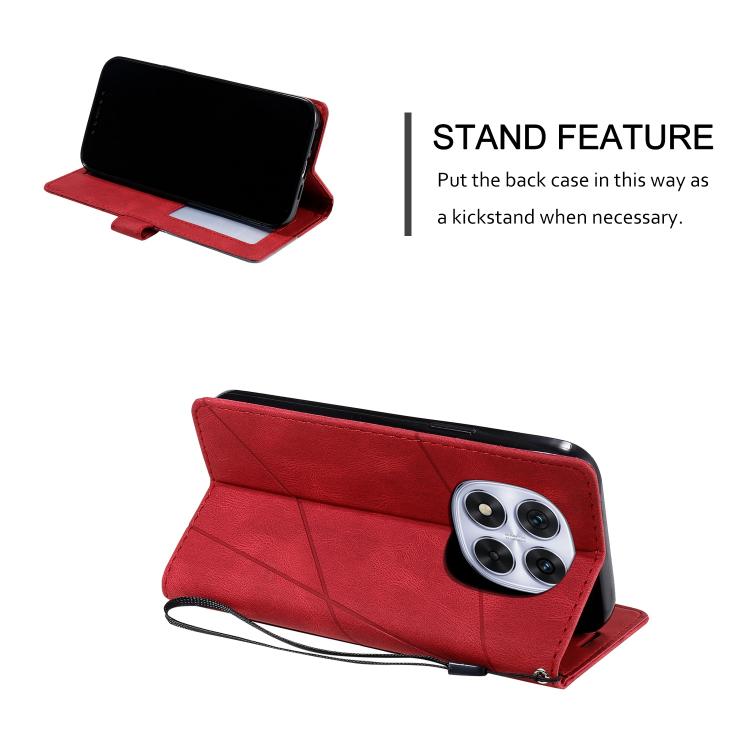 For Redmi Note 14 Pro 4G Skin Feel Splicing Leather Phone Case