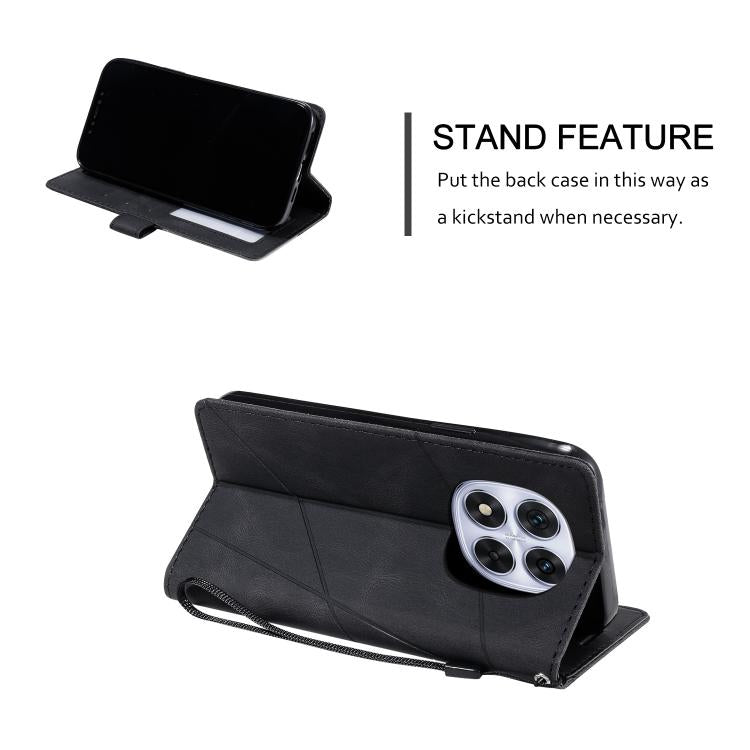 For Redmi Note 14 Pro 4G Skin Feel Splicing Leather Phone Case