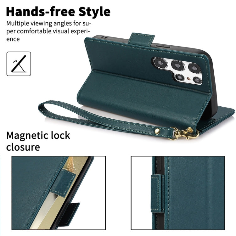 For Samsung Galaxy S24 Ultra 5G Side Buckle RFID Anti-theft Leather Phone Case