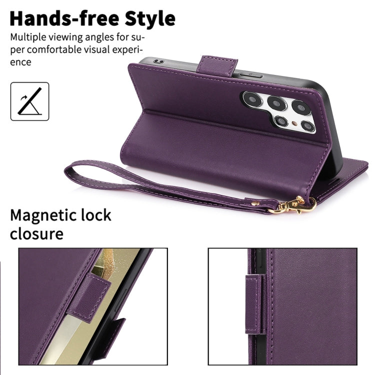 For Samsung Galaxy S24 Ultra 5G Side Buckle RFID Anti-theft Leather Phone Case
